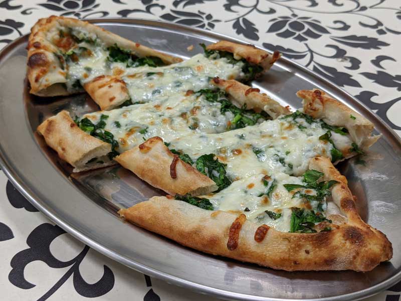 Pide with spinach